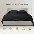 thumbnail image 2 of 400 TC 4-Piece Sheet Set Soft, Wrinkle Resistant 18 Inch Deep Pocket 100% Egyptian Cotton Color Black Solid Size Full, 2 of 5