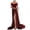 Wine, variant on Fesfesfes Women Gowns Sexy Half Sleeve Off Shoulder Lace Split Elegant Long Maxi Party Dress Clearance Under $10