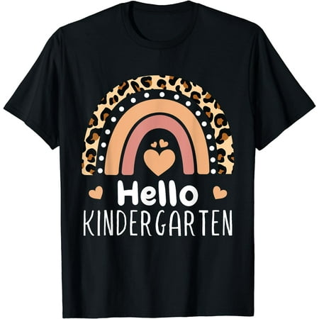 Hello Kindergarten Teacher Boho Rainbow First Day School T-Shirt