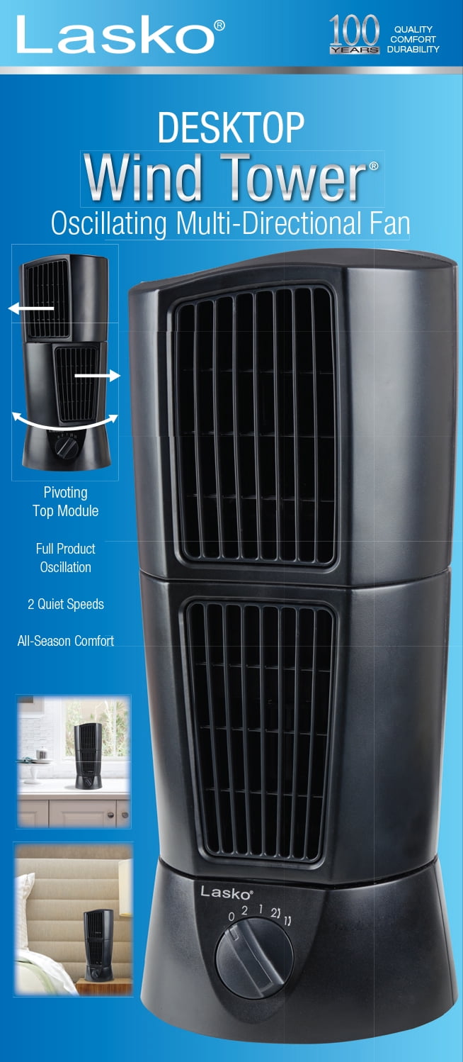 Lasko Desktop Wind Tower Oscillating Multi Directional Fan Black Lasko Desktop Wind Tower Oscillating Multi Directional Fan Black