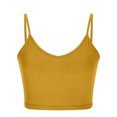thumbnail image 4 of AherBiu Crop Tops for Women Ribbed Going out Tank Tops Slim Deep V Neck Stretchy Spaghetti Strap Cami Shirt, 4 of 6