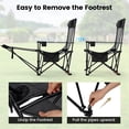 thumbnail image 6 of Gymax 2PCS Camping Lounge Chair w/Detachable Footrest 4-position Backrest Carrying Bag, 6 of 10