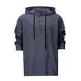 thumbnail image 3 of Krdevn Hoodies for Men - Men's Casual Hoodie Lightweight Pullover Sweatshirt for Spring Summer Everyday Wear Comfortable Plain Hooded Top - Sweatshirts for Men,Color:Navy,Size:XL, 3 of 9