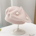 thumbnail image 3 of Little Girls Beret Hats Winter Warm Cute Knit Spotted Berets French Toddler Baby Knit Cute Beanie Cap Pink, 3-48 Months, 3 of 3
