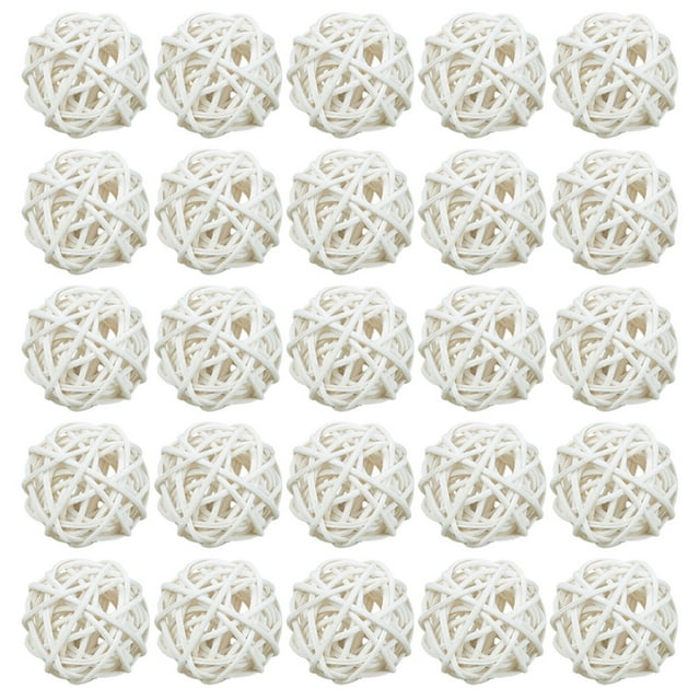 25pcs Wicker Rattan Balls Vase Fillers Rattan Balls for Craft Project Aromatherapy Rattan Balls