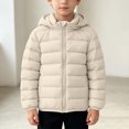 thumbnail image 4 of JZEJING Padded Jackets for Girls Solid Color Long Sleeve Puffer Coat Winter Zip up Hooded Thermal Quilted Outerwear with Pocket Girls Clothes Size 6, 4 of 7