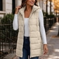 thumbnail image 4 of MaFYtyTPR Women's Long Puffer Vest Hooded Quilted Zip Up Sleeveless Jacket with Pockets Winter Lightweight Padded Warm Waistcoats, 4 of 6