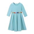 thumbnail image 5 of SONGGE Toddler Girls Long Sleeve Abaya Dress And Scarf Outfit Sets For Baby Kids Cartoon Relaxed Fit Clothes Sets, 5 of 8