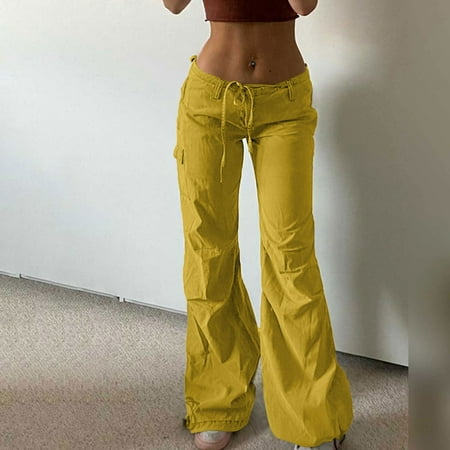 

Tawop Snow Pants Girls Women Casual Solid Outdoor Trousers Work Trousers Military High Waist Overalls With Multi-Pockets Loose Zipper Pants Work Pants Women Boys Flannel Pajama Pants