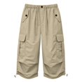 thumbnail image 4 of Women's Capri Cargo Pants, Elastic Waist Cropped Hiking Pants for Women, Lightweight Quick Dry Jogger Trousers with Multi Utility Pockets, Adjustable Capri Length Streetwear Travel Pants Coffee XXXL, 4 of 9