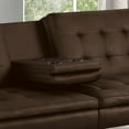 thumbnail image 4 of Furniture of America Canu Upholstered Convertible Twin Futon Daybed with USB Port, Brown, 4 of 5