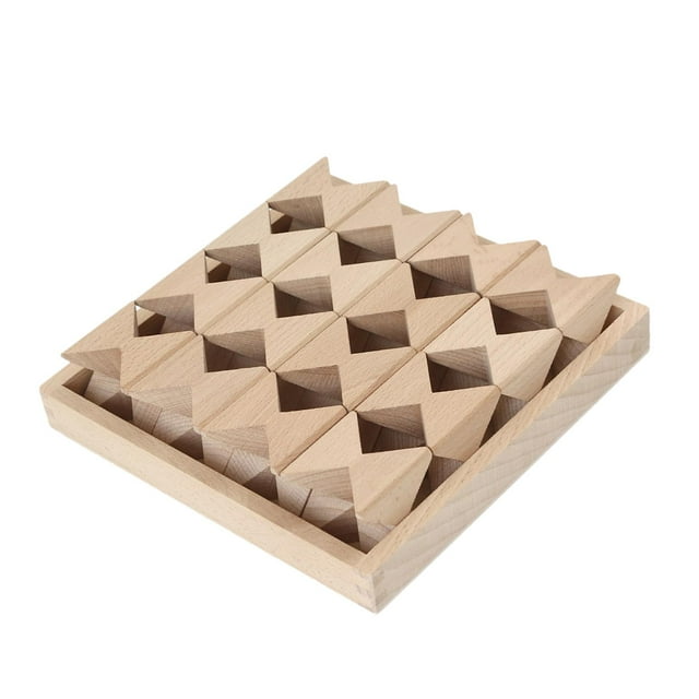 HILABEE Wood Building Blocks Set Wooden Butterfly Block for Boys Girls Birthday Gift 16 Blocks