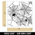 thumbnail image 2 of Creepy Spider Web Halloween Self-Inking Rubber Stamp Ink Stamper - Blue Ink - Small 1 Inch, 2 of 7
