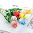 thumbnail image 2 of 5Pcs Multicolor Artificial Tulips,PU Real Touch Fake Tulips in Vase,Artificial Spring Flowers Tulips Bouquet for Home Decoration Table Centerpiece Bedroom Office Baby Shower, 2 of 6