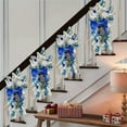 thumbnail image 3 of Christmas Stair Swag Wreath Cedar Pine Garland Real Touch Christmas Wreath with Blue Bow Berry Front Door Wall Window Stairs Holiday Christmas Decoration 18 inch, 3 of 6