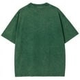 thumbnail image 2 of CustomMagic Some Sort of Exhausted Pige On Unisex Oversized Print Vintage Wash Denim T-Shirt Green, 3XL, 2 of 3