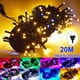 thumbnail image 2 of Cadena de luces LED con cable negro de 20 m, 156/200 LED, para exteriores, con enchufe, luces de hadas navideñas con flash, bombilla LED para fiestas de árboles de Navidad y Año Nuevo, 2 of 5