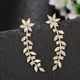 thumbnail image 2 of 2 pares de pendientes de aro con flores brillantes para mujer, aretes de aro con diamantes de imitación, joyería nupcial para bodas y festividades, 2 of 7