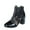 Black-A, variant on Women's Lace Mesh Floral Embroidered Stiletto Heels Ankle Boots Ladies Breathable Hollow Out Lace Chunky High Heel Shoes 35 White