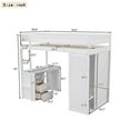 thumbnail image 6 of Wood Twin Size Loft Bed with Wardrobes and 2-Drawer Desk with Cabinet, White 32AAK, 6 of 9