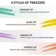 thumbnail image 3 of Tweezers Eyebrow Plucking Tweezers Set of 4 Eyebrow Tweezers Set with Angled Tweezers, Pointed Tweezers and Leather Case, 3 of 3