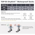 thumbnail image 4 of TOP-EX DryKnit™ Waterproof Crew Socks, Merino Blend, Unisex Outdoor & Work Wear, Black, M, 4 of 5