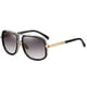 thumbnail image 1 of Vintage Square Sunglasses Adult Fashion Metal Frame Gradient Sunglasses Adult Brand Designer Shades Mirror Driving Glasses (gold double gray), 1 of 4