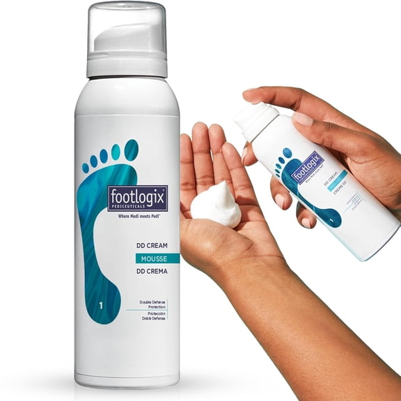 Footlogix Hydrating Foot Cream Mousse White Moisturizer & Skin Perfector for Dry, Cracked Feet, Fast-Absorbing, 4.23 oz