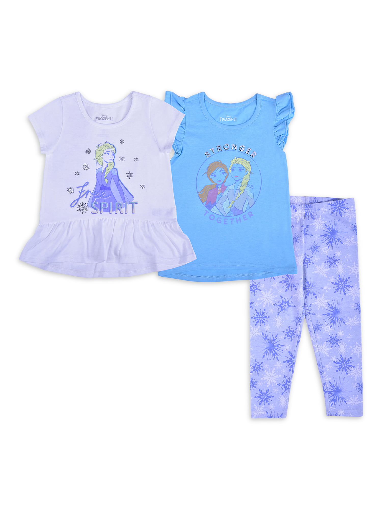 Disney Princess Frozen 2 Elsa Anna Mulan Girls 4-12 Flutter Sleeve Dress /& Short Sleeve T-Shirt /& Shorts Outfit Set