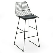 MoDRN Scandinavian Metal Bar Stool with Cushion