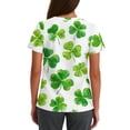 thumbnail image 3 of St. Patrick's Day Scrub Tops Women Irish Shamrock Printed Short Sleeve Nurse Working Uniforms Stretchy V Neck Festival Scrub Shirts, 3 of 3