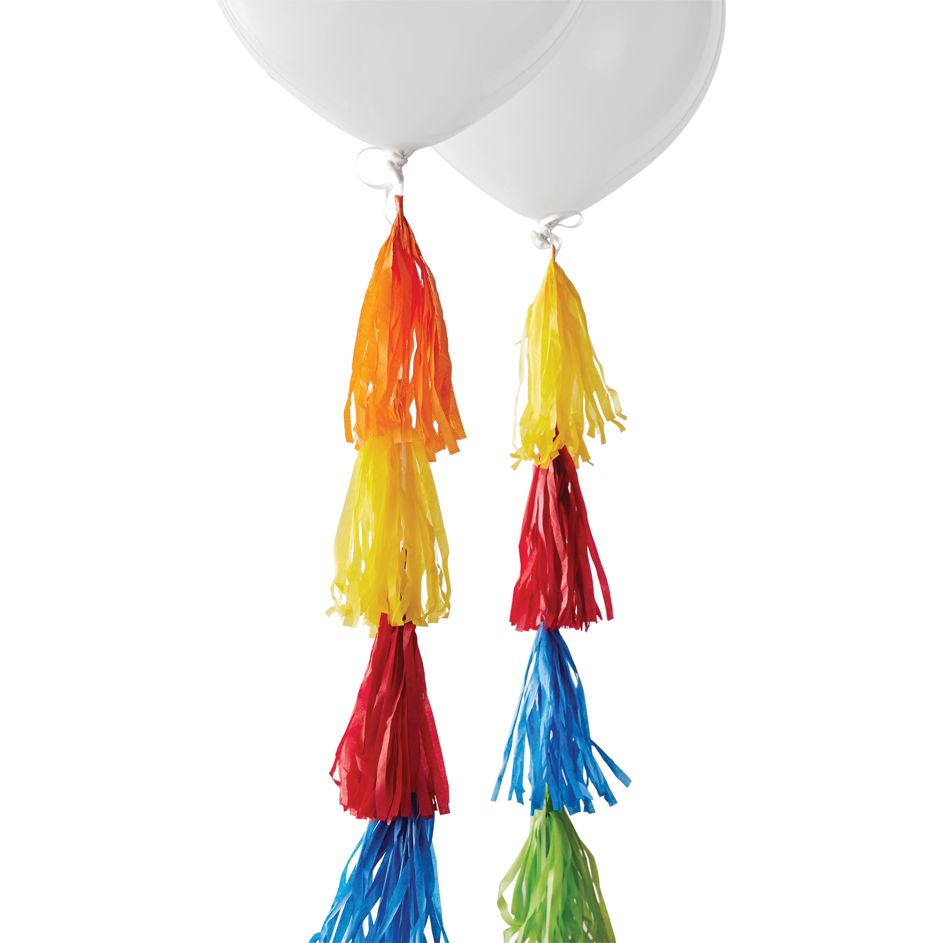 Ways to Celebrate Balloon Tassels, Orange, Yellow, Red, Blue and Green