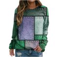 thumbnail image 2 of Pntutb Mujeres Moda Casual Geometría Impreso Suéter Manga Larga Cuello Redondo tops Pntutb Pntutb-1704, 2 of 6