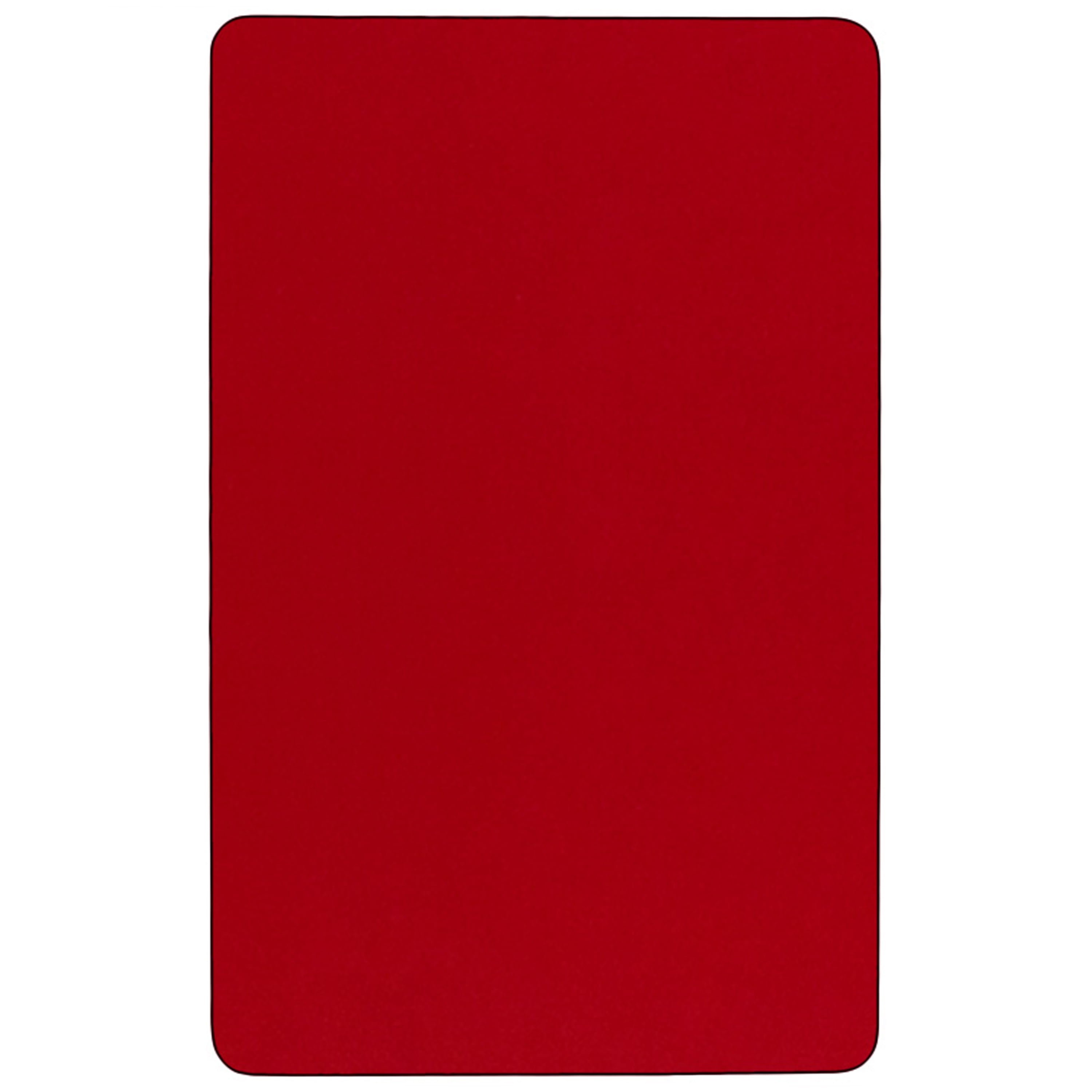 Flash Furniture Wren 30''W x 72''L Rectangular Red Thermal Laminate Activity Table - Height Adjustable Short Legs