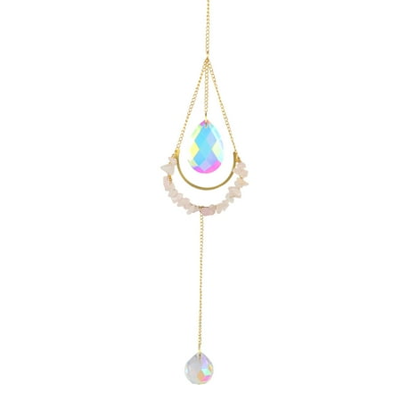 

Geometry Crystal Windchime Decorations Pendant Faceted Gift for Window Home Wedding Car Pink