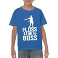 thumbnail image 4 of Floss Like A Boss - Flossin Dance Funny Emote Youth T Shirt - Medium - Royal, 4 of 6