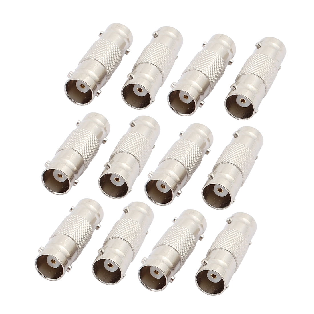 12Pcs BNC Female to BNC Female Coaxial Coupler Straight Adapter Silver