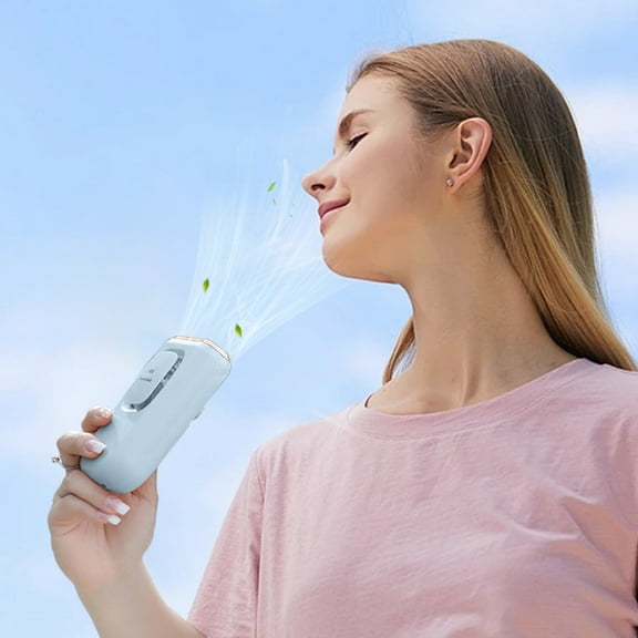 Neck Fans Bladeless, Lazy Hanging Waist Fan with LED Display, USB Charging Portable Mini Fan, Adjustable Wind Speed Angle, with Support Pole for Desktop, for Outdoor Indoor