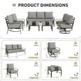 thumbnail image 2 of Poteban Patio Furniture Metal Outdoor Set 7 Pcs, Outdoor Patio Furniture Set, Modern Furniture Sets with Swivel Chairs for Lawn Deck Poolside,Grey, 2 of 10