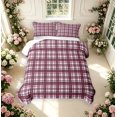 thumbnail image 2 of Manfei Vintage Plaid Quilt King,Retro Grid King Coverlet Set,Red,3-Piece,1 Bedspread and 2 Pillowcases, 2 of 7