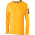thumbnail image 2 of Holloway Sportswear L Electron Long Sleeve Shirt Light Gold/Graphite Heather 222527, 2 of 2