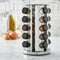 thumbnail image 4 of 20 Jar Revolving Countertop Spice Rack with Spices Included, Polished Stainless Steel with Black Caps, 4 of 4