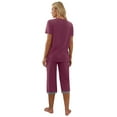 thumbnail image 7 of MINTREUS Women's Pajama Sets Short Sleeve Shirt and Capri Soft Pajama Sets with Pockets S-4XL, 7 of 7