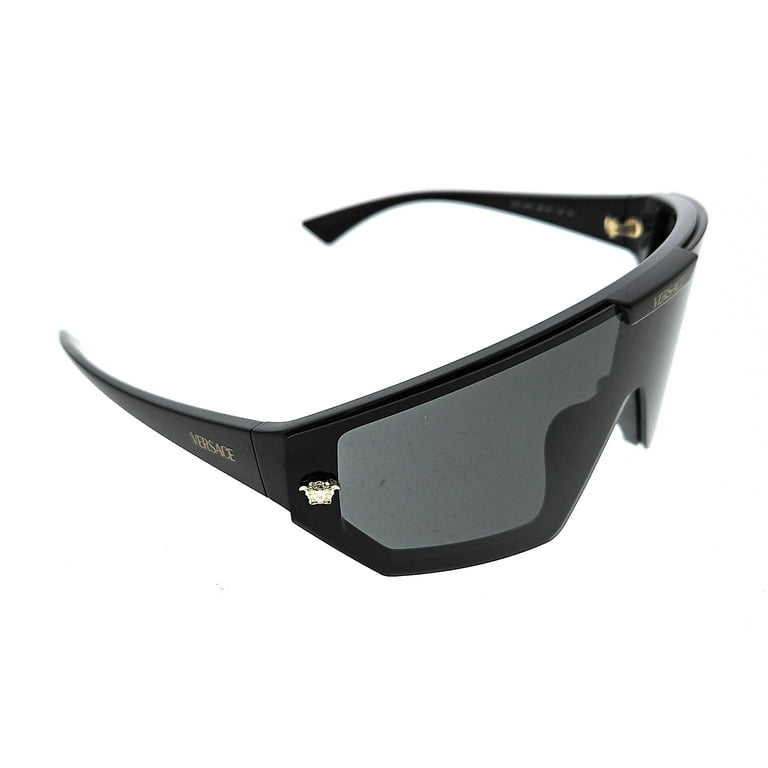 Versace VE 4461 Plastic Unisex Shield Sunglasses Black 47mm