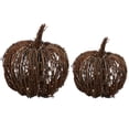 thumbnail image 1 of Miangastore 2pcs Rattan Pumpkin Decoration Tabletop Scene Layout Ornament Rattan Pumpkin for Halloween, 1 of 8