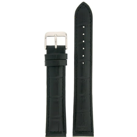 Tech Swiss - Watch Band XXL Long Genuine Leather Black Alligator Grain ...