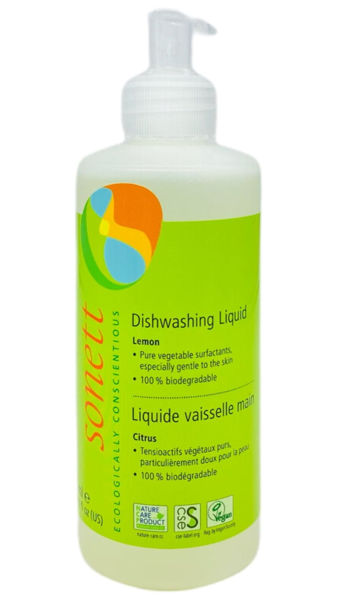 Sonett Organic Liquid Dish Soap, Lemon Scent, 10 Fluid Ounce, 6 Count