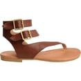 thumbnail image 2 of Journee Collection Womens Kyle Faux Leather Ankle Straps Flat Sandals, 2 of 6