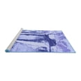 thumbnail image 2 of Ahgly Company Machine Washable Indoor Square Abstract Blue Modern Area Rugs, 8' Square, 2 of 4
