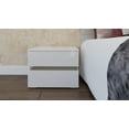 thumbnail image 3 of Ktaxon RGB LED Double Side Nightstand, End Table with 2 Drawer, High Gloss Bedside Table,Bedroom/Living Room,White, 3 of 10